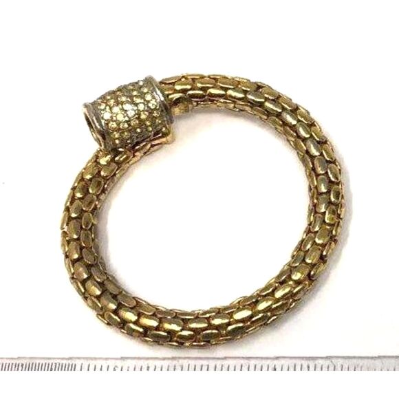 Signed Joan Rivers Gold Tone Weave Bangle Bracelet - Size 6.5 - Picture 3 of 5